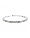 Silver bracelet with small diamonds on a white background
