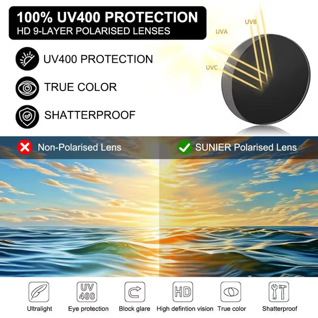 Classic vintage round steel rim sunglasses UV400 protection