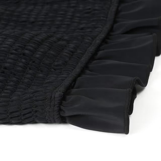 Coco black high waist bandeau ruffled bikini - XL