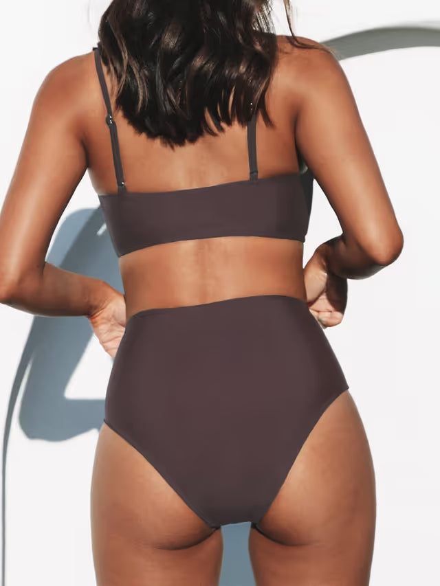Cupshe high waist bikini brown - Medium