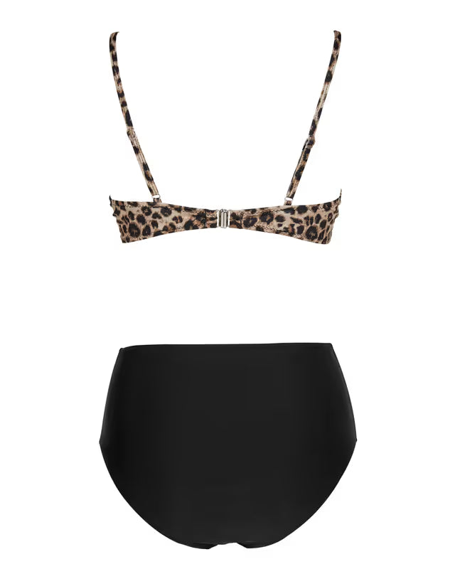 Doulafass high waist bikini black and animal print - Large
