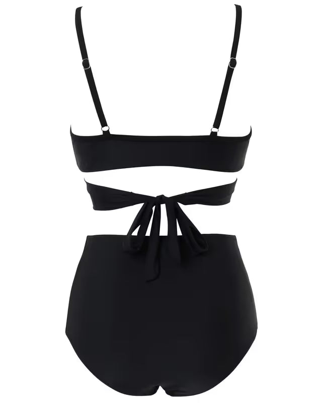 Black bikini on a white background