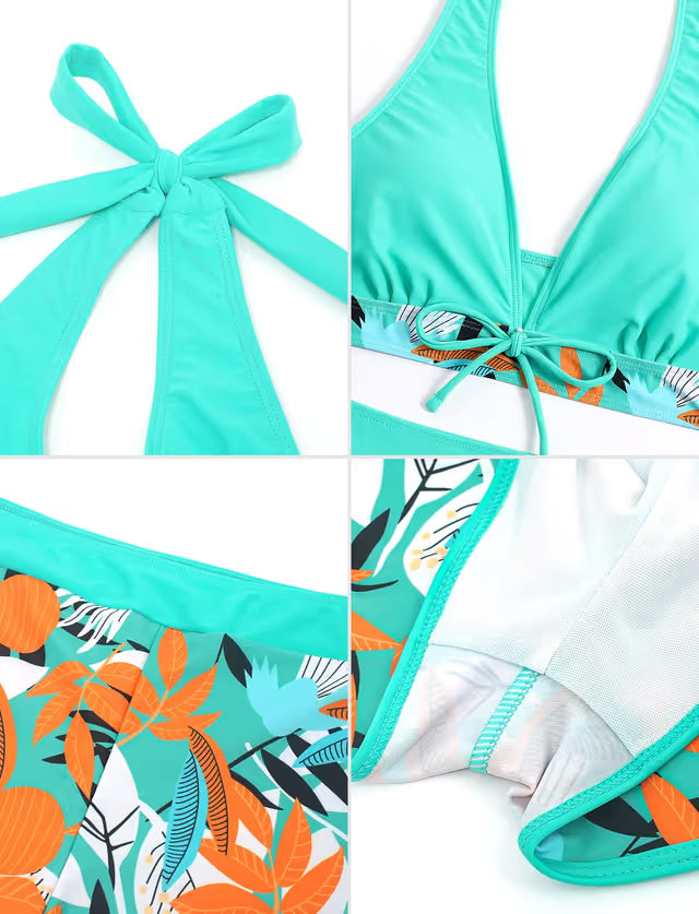 Feoya boyshort bikini halter neck