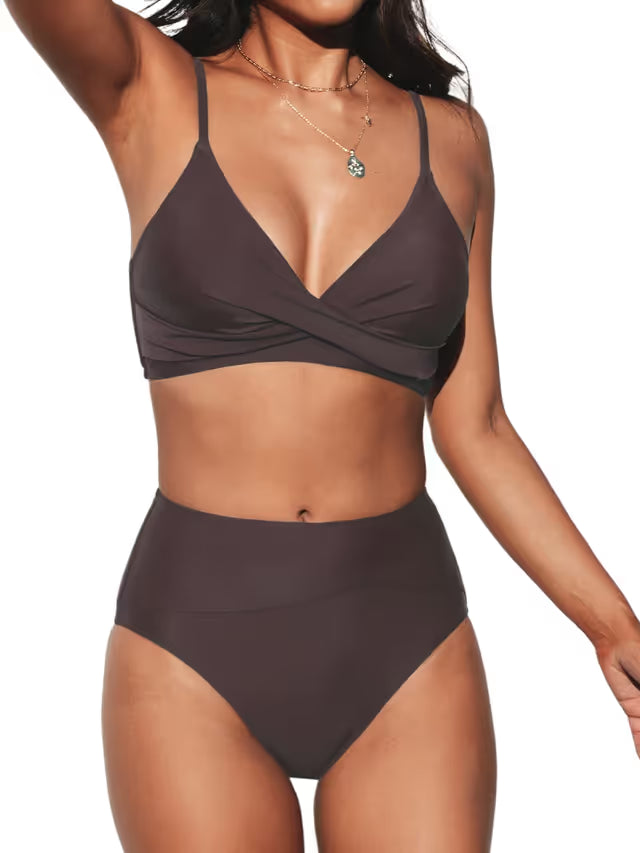 Cupshe high waist bikini brown - Medium