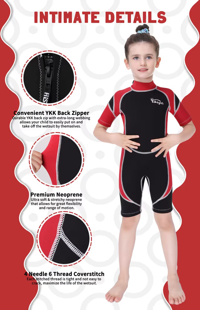 Child wearing a childrens swimsuit