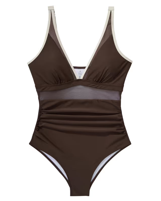Doulafass mesh mid rim swimsuit brown - Small