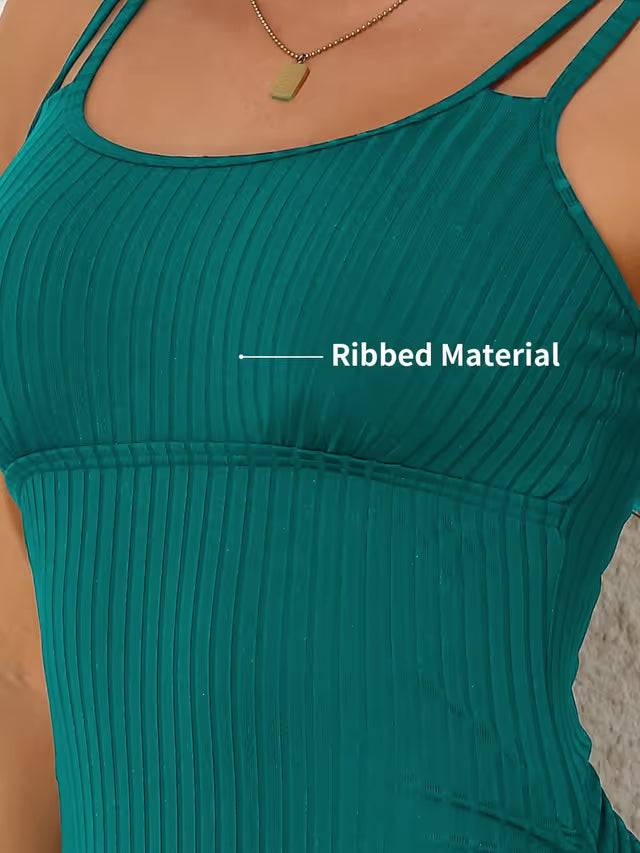 Charmo spaghetti strap green swim-suit 
