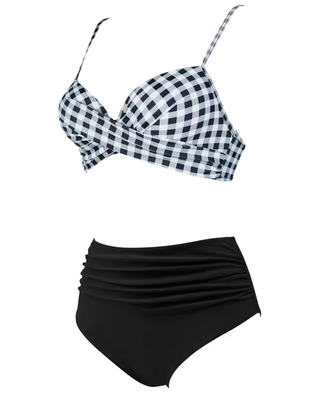 Coco checked high waist bikini