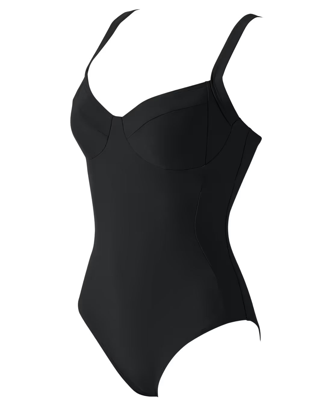 Black swimsuit on a white background