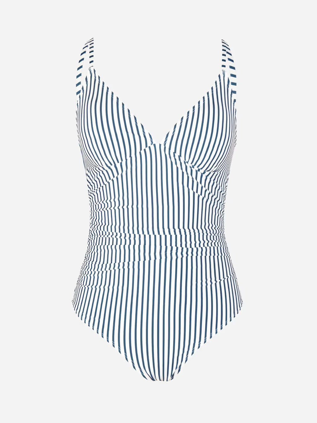 Striped swimsuit on a light gray background