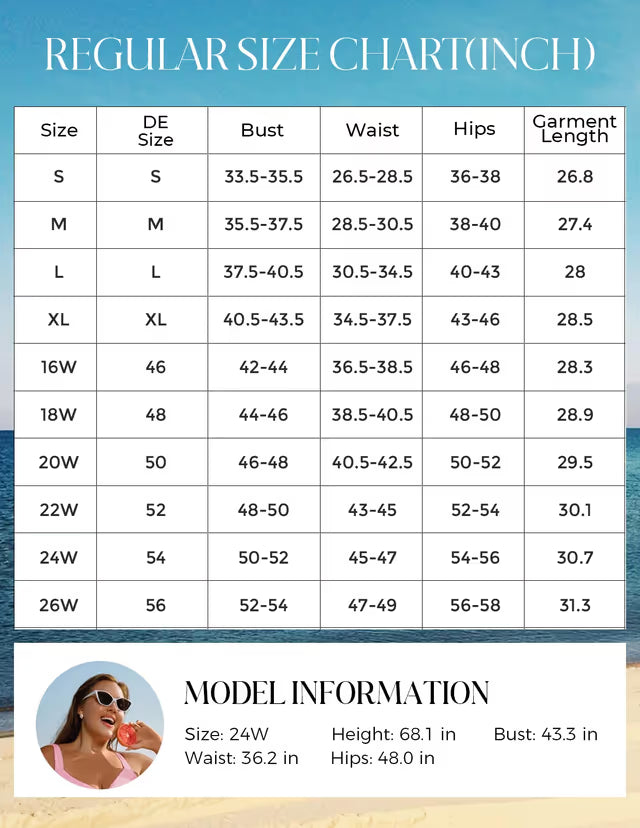 HANNA NIKOLE swim-dress size chart