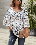 Animal print 3/4 sleeve summer top - Small - Pollylop Swimwear