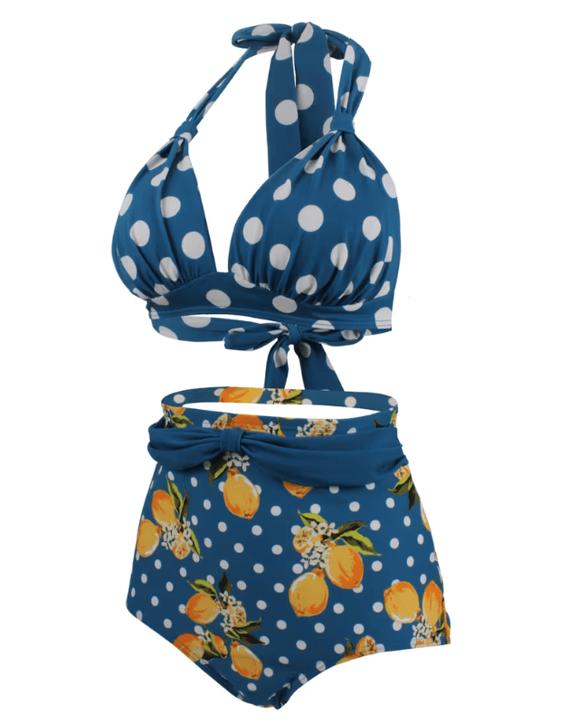 Bslingerie retro halter neck floral bikini - XL - Pollylop Swimwear