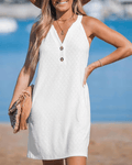 CUPSHE V - neck white tank dress - Small - Pollylop Swimwear