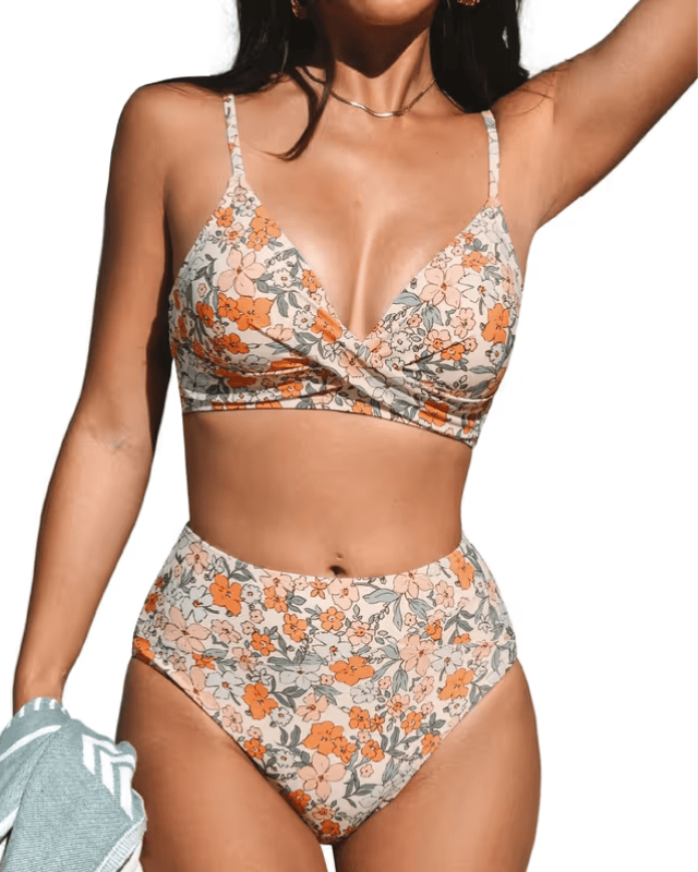 Cupshee twist front floral bikini - Medium - Pollylop Swimwear