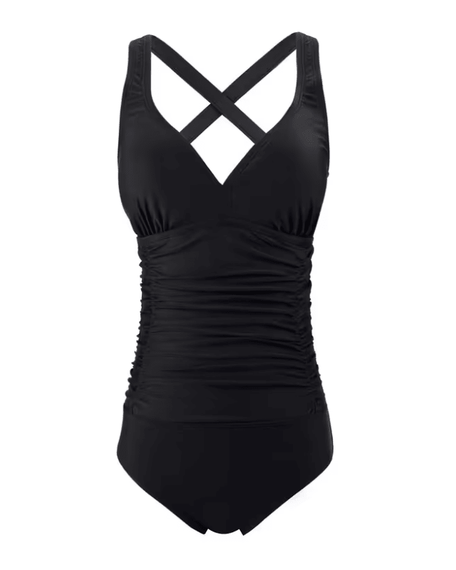 Flyrong criss cross back black swimsuit - Large - Pollylop Swimwear