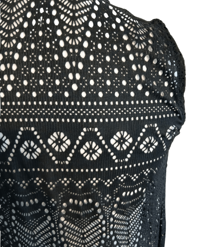 GORGLITTER black crochet western fringe cover - up - Pollylop Swimwear