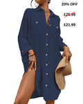 GURU swim cover - up navy dress - Medium - Pollylop Swimwear