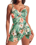 HANNA NIKOLE green floral swim - dress - 2XL - Pollylop Swimwear