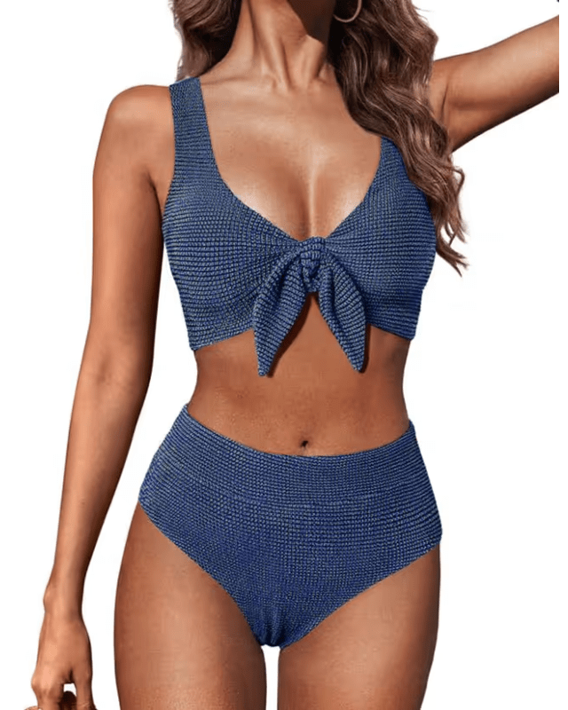 HANNA NIKOLE textured tie knot bikini - Medium - Pollylop Swimwear