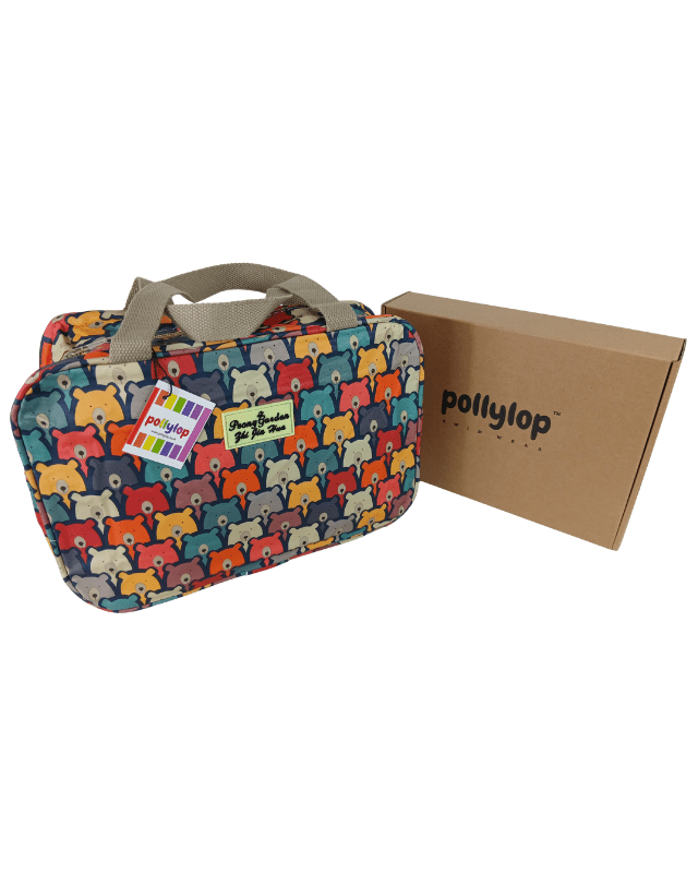 Large travel toiletry-bag multi - colour bear design - Pollylop Swimwear