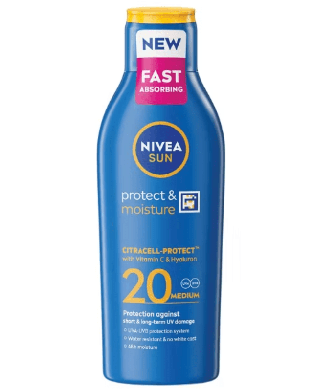 NIVEA SUN Protect & Moisture Sun Cream Lotion SPF20 200ml - Pollylop Swimwear