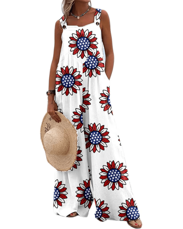 PADOLA summer jumpsuit wide leg dungarees - USA - Pollylop Swimwear