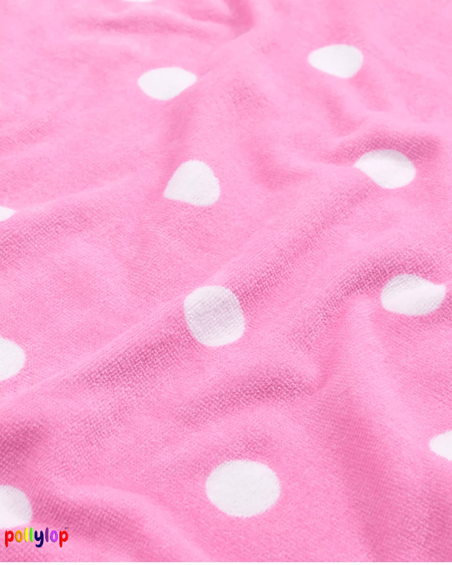 POLLYLOP L polka dot beach towel 2 pack 71x152cm - Blue/Pink - Pollylop Swimwear