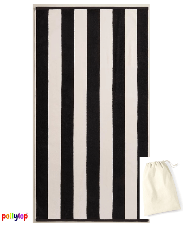 POLLYLOP XL beach towel 100x180cm - Black - Pollylop Swimwear
