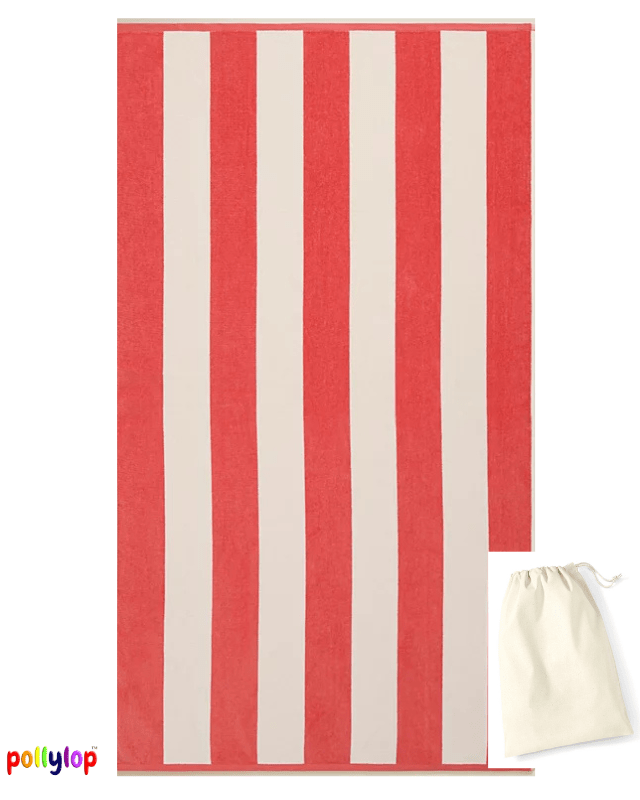 POLLYLOP XL beach towel 100x180cm - Red - Pollylop Swimwear