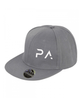 PRO - AM grey flat brim snapback cap - WHITE - Pollylop Swimwear