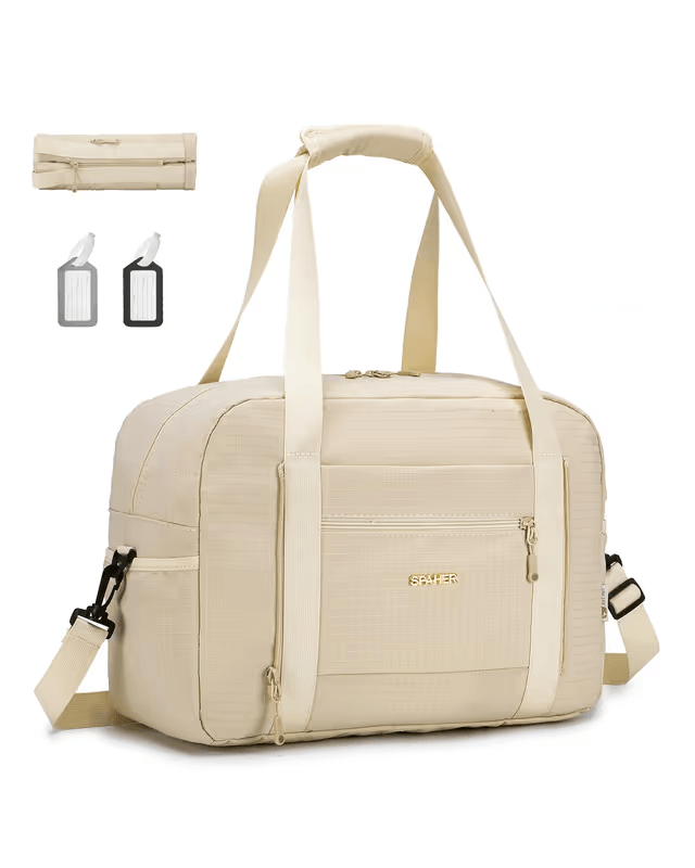 SPAHER beige travel duffle bag - Pollylop Swimwear