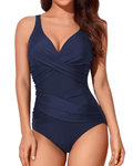 Swismivo pleated cross square back swim suit - Pollylop Swimwear