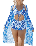 XUMPLO blue 3 piece boy - short bikini set - Pollylop Swimwear
